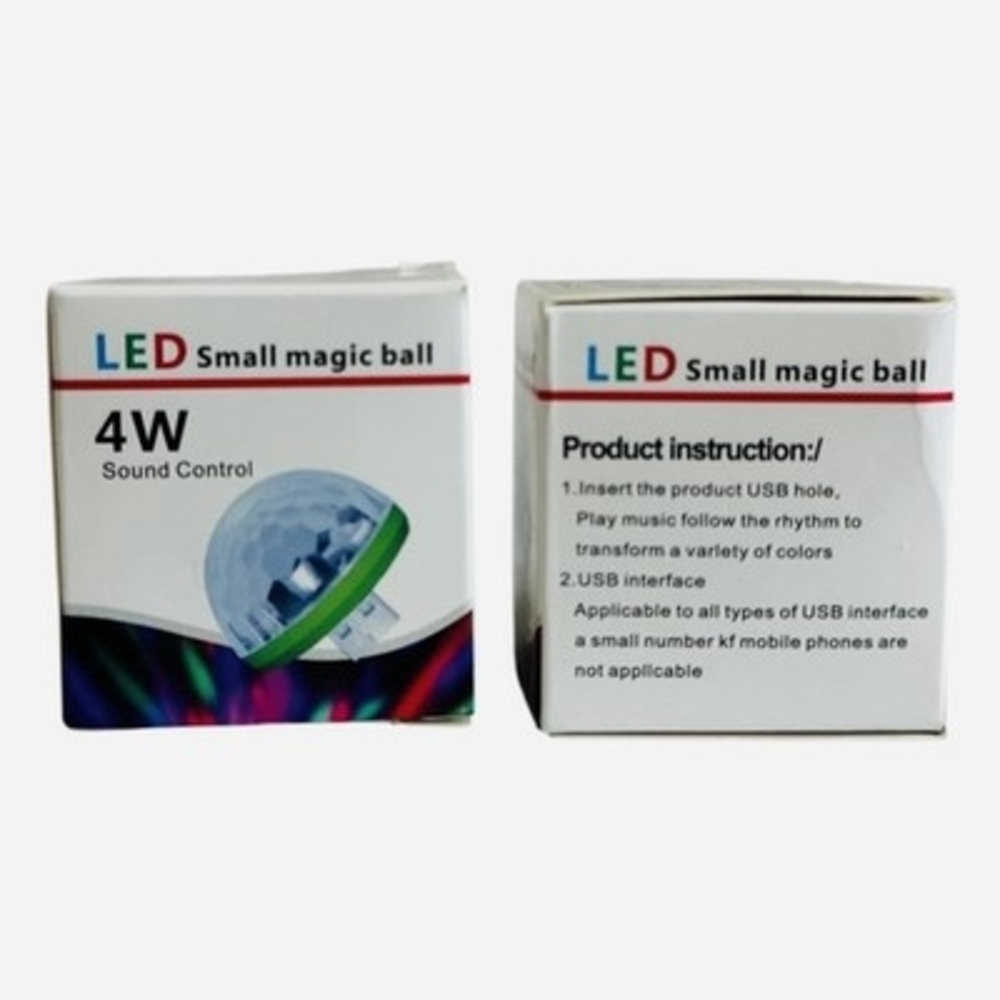 2x LED Magic Ball USB Mini Disco Lights Sound Control Party Stage Lamp NIB - Picture 4 of 5